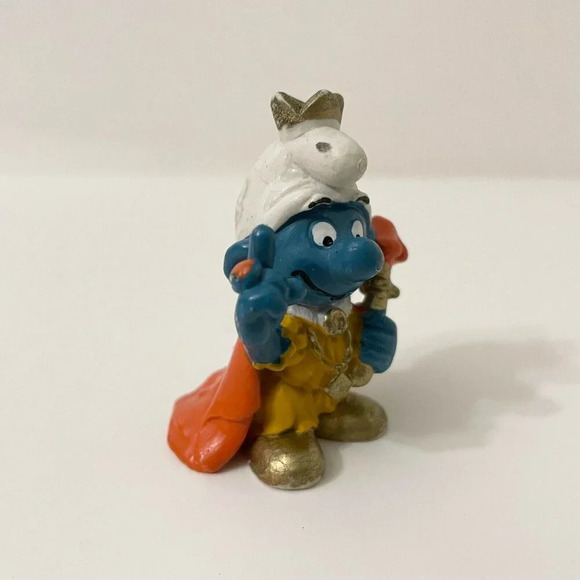 Vintage Smurf Smurfs King  Mushroom Wand Wizard Sorcerer Schleich Peyo Figure - Picture 11 of 13